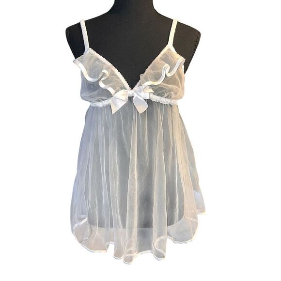 VICTORIAS SECRET I DO COLLECTION BRIDAL WHITE  FLY AWAY NIGHTIE Large - Picture 1 of 5